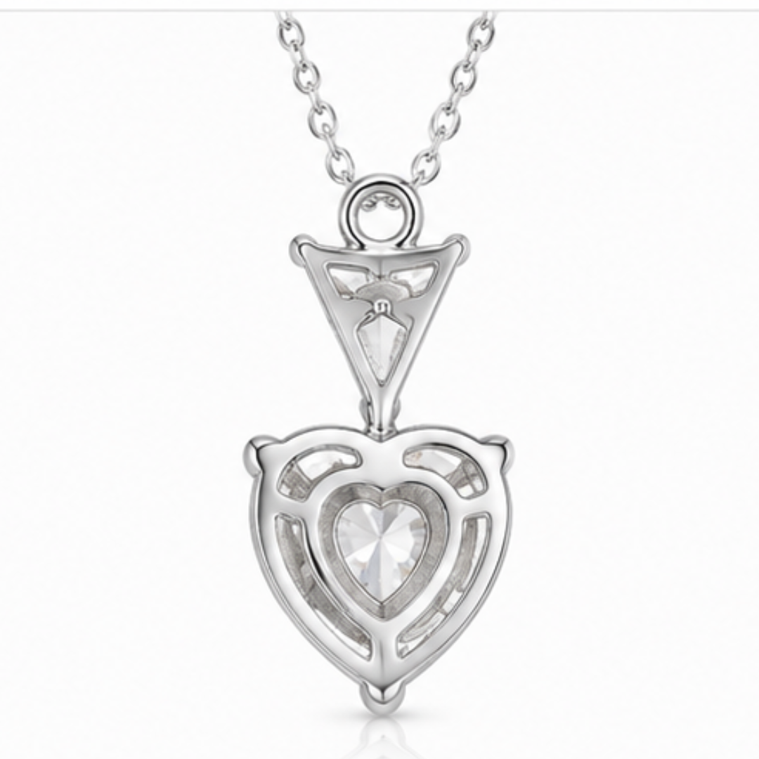Heart & Trillion Lab Grown Diamond Pendant | 14K Gold