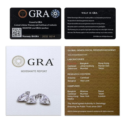 GRA Moissanite 8.50 MM 2.50 Carat D Color VVS1 Clarity Round Shape Excellent Cut