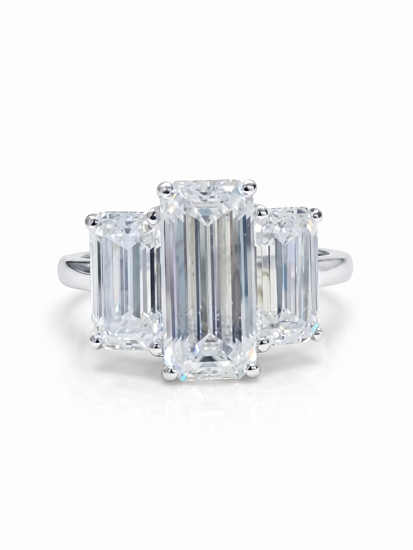 GRA Moissanite Emerald Shape Solitaire Ring B – GRARG013