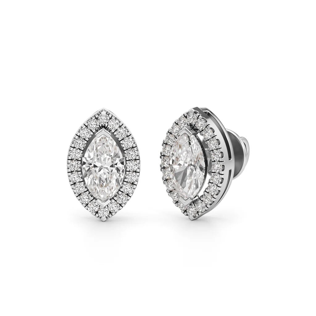 GRA Moissanite Marquise Shape Dangle Earrings B – GRAWE006