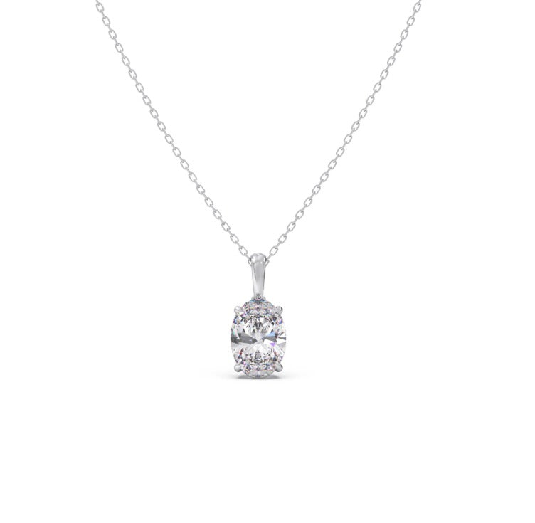 GRA Moissanite Oval Shape Solitaire Pendant B – GRAPT002