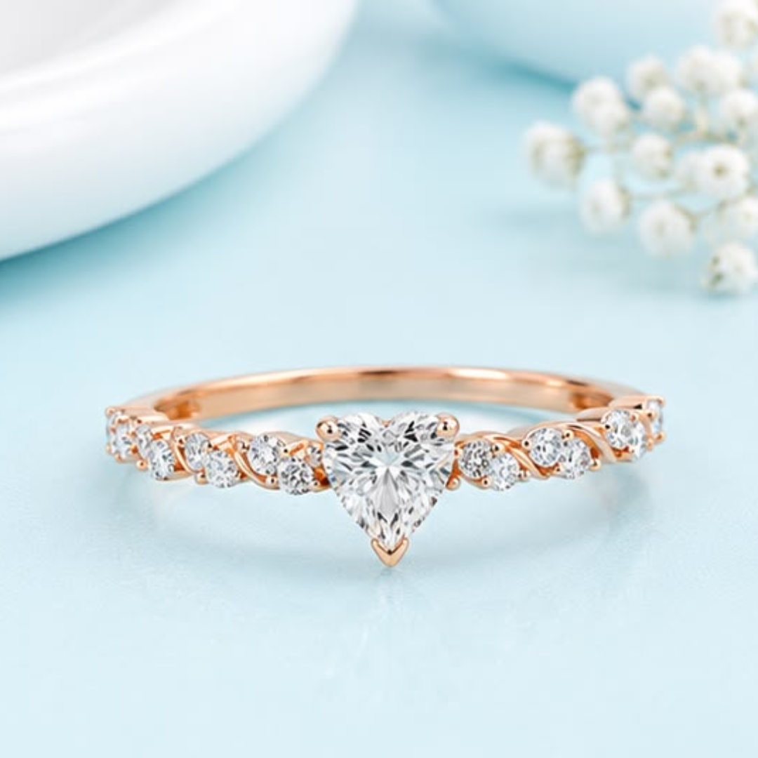 Heart & Round Lab Grown Diamond Ring