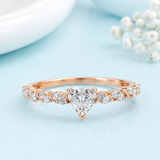 Heart & Round Lab Grown Diamond Ring