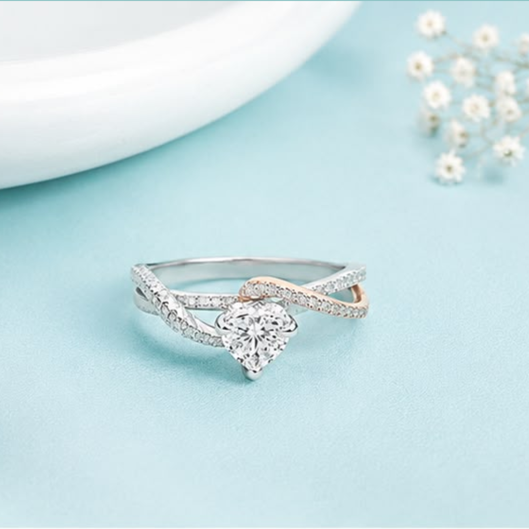 Heart & Round Statement Lab Grown Diamond Ring
