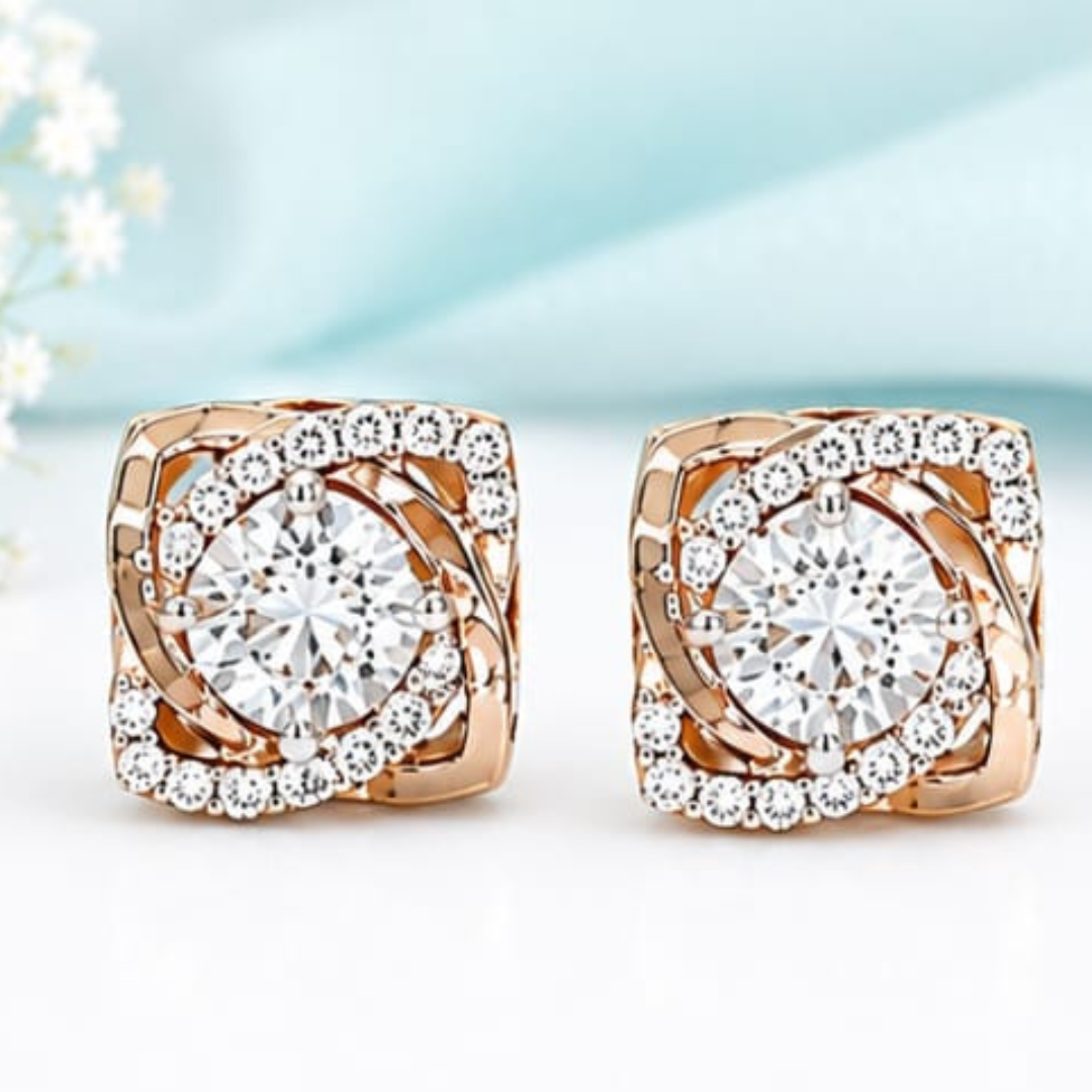 Round Solitaire Lab Grown Diamond Stud Earrings