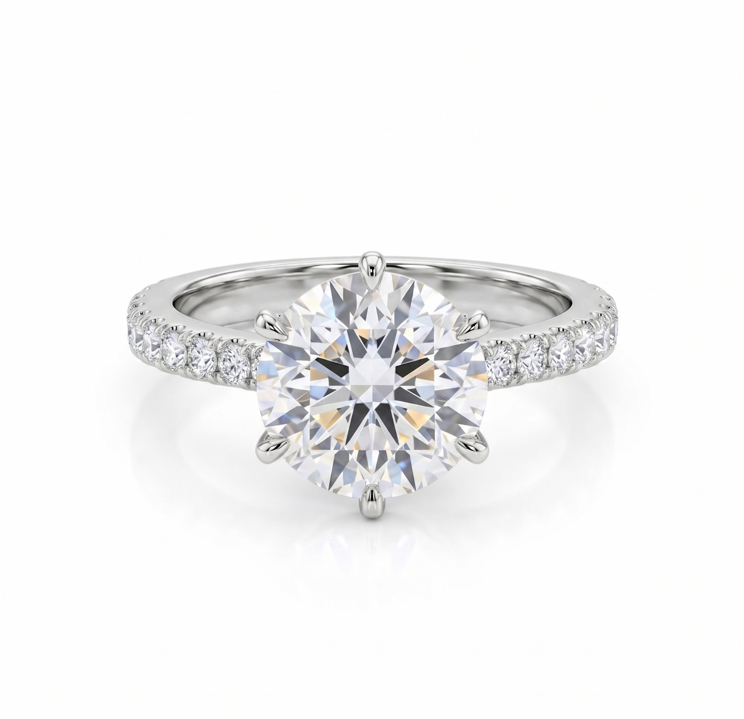 GRA Moissanite Round Shape Pavé Band Ring B – GRARG016