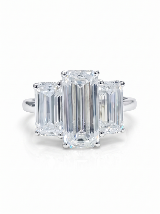 GRA Moissanite Emerald Shape Solitaire Ring B – GRARG013