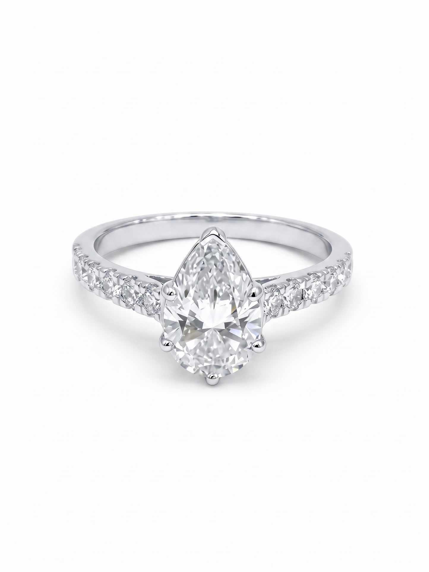 GRA Moissanite Pear Shape Solitaire Ring B – GRARG005