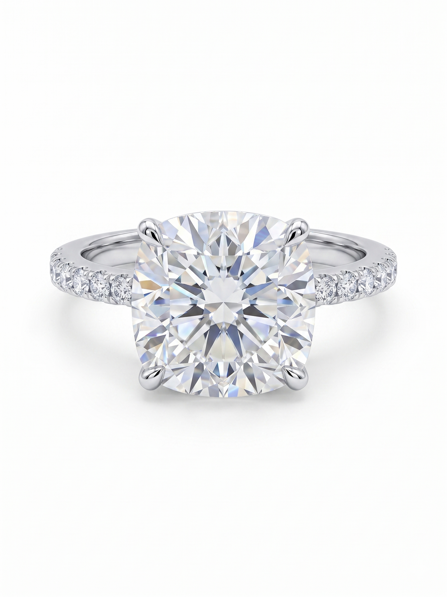 GRA Moissanite Cushion Shape Three Stone Ring B – GRARG007