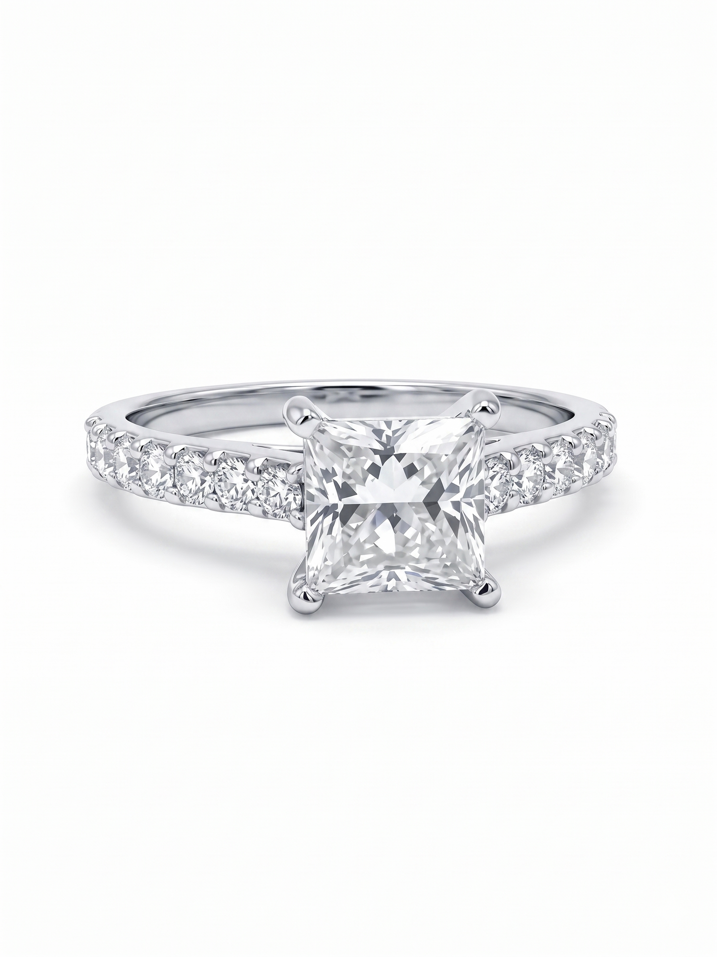 GRA Moissanite Princess Shape Solitaire Ring B – GRARG009