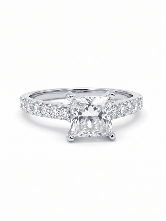 GRA Moissanite Princess Shape Channel Set Ring B – GRARG010