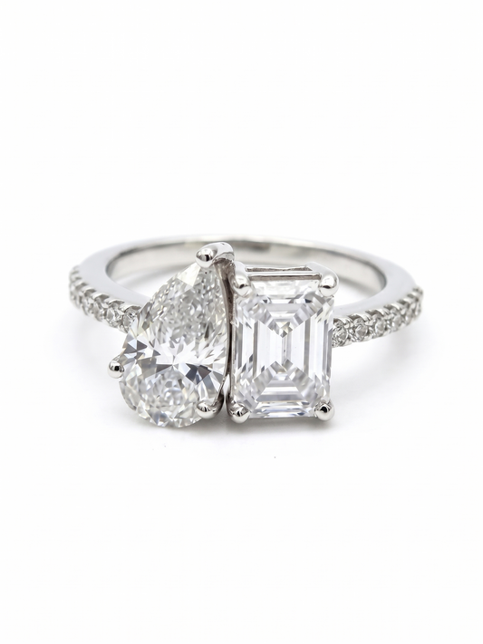GRA Moissanite Pear Shape Halo Ring B – GRARG006