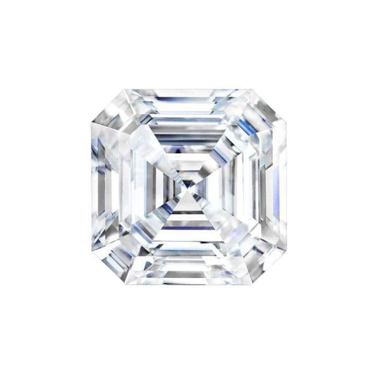 GRA Certified Asscher Cut Moissanite Diamond 10.00 MM 5.50 Carat | D Color VVS1 Clarity