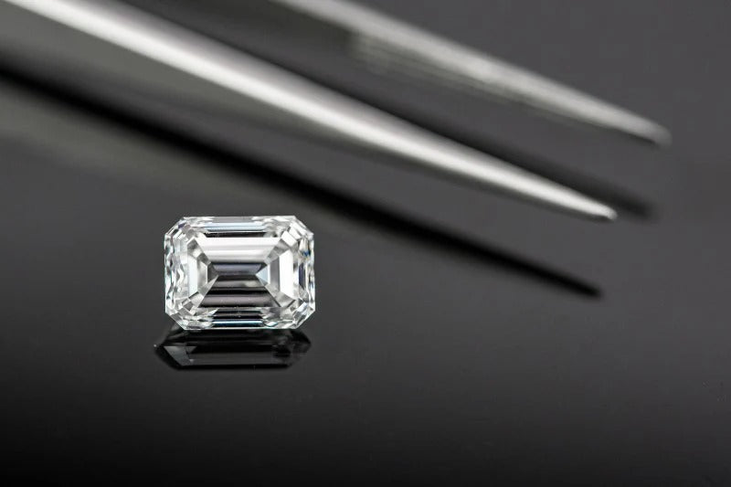 GRA Certified Emerald Cut Moissanite Diamond 5x7 MM 1.00 Carat | D Color VVS1 Clarity