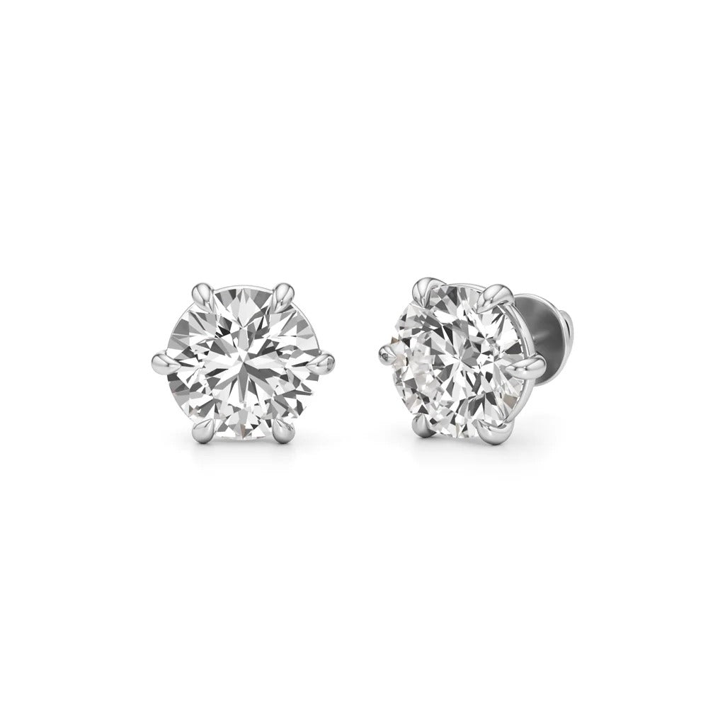 GRA Moissanite Round Shape Halo Stud Earrings B – GRAWE003
