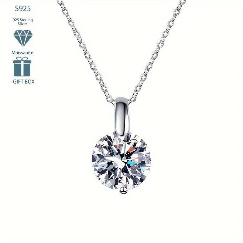 GRA Moissanite Round Shape Solitaire Pendant B – GRAPT001
