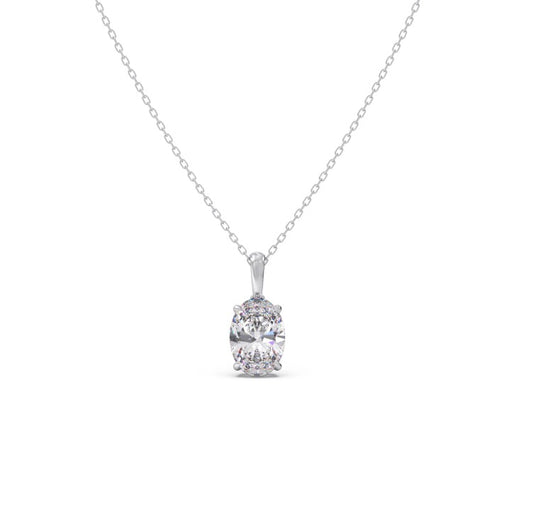GRA Moissanite Oval Shape Solitaire Pendant B – GRAPT002