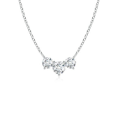 GRA Moissanite Round Shape Three Stone Pendant B – GRAPT008