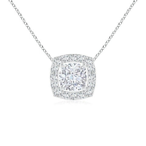 GRA Moissanite Cushion Shape Solitaire Pendant B – GRAPT010